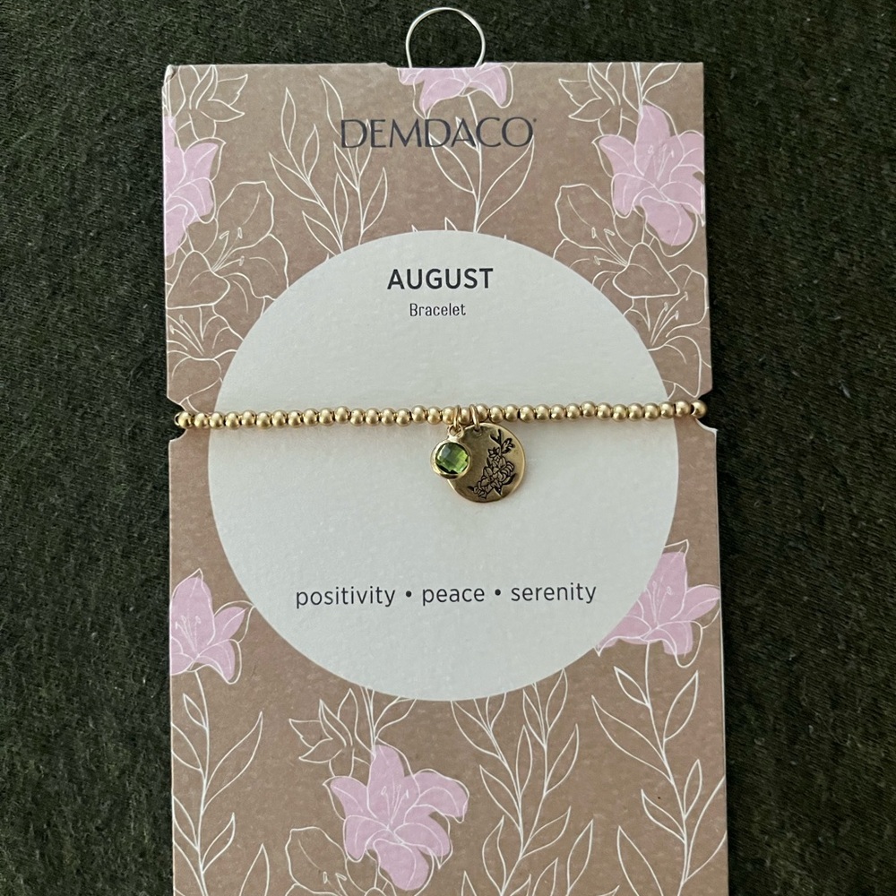 Demdaco Gold and Green August Bracelet